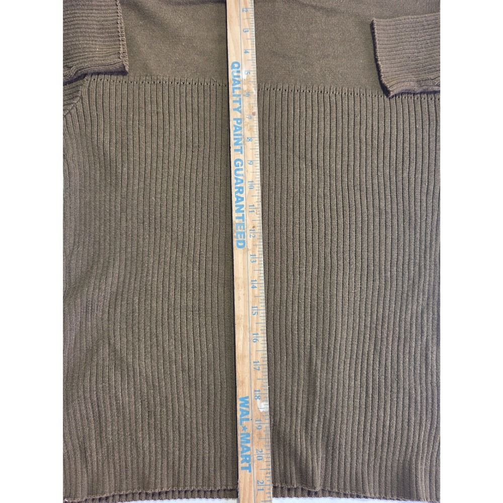 Sharon Young Sportswear Brown Ribbed Turtleneck Sweater Vintage Mixed Knit L - Picture 5 of 6